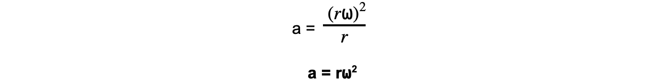 Calculating Centripetal Acceleration equation 2