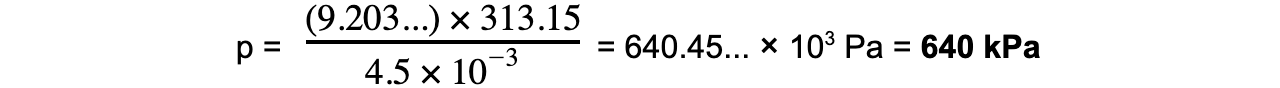 Ideal Gases equation Worked Example equation 4b