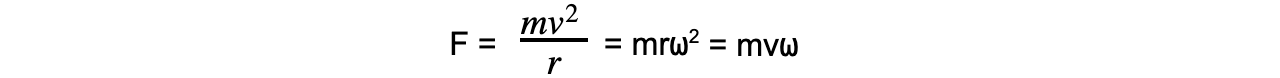 Calculating Centripetal Force equation 1