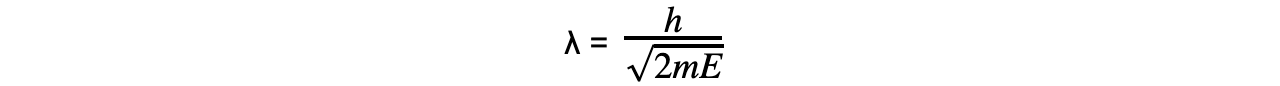 Calculating de Broglie Wavelength equation 4