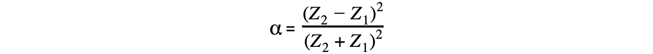 Intensity Reflection Coefficient Worked Example equation 1