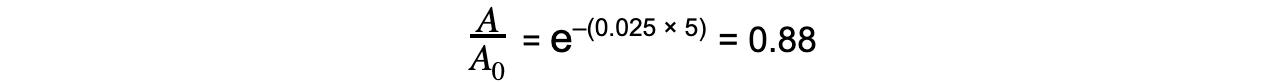 The Exponential Nature of Radioactive Decay Worked Example equation 2