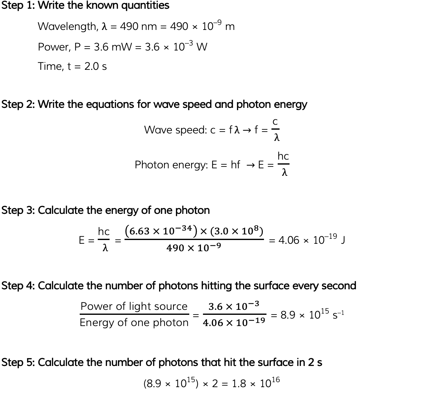 2.5.1 The Photon Model Worked Example