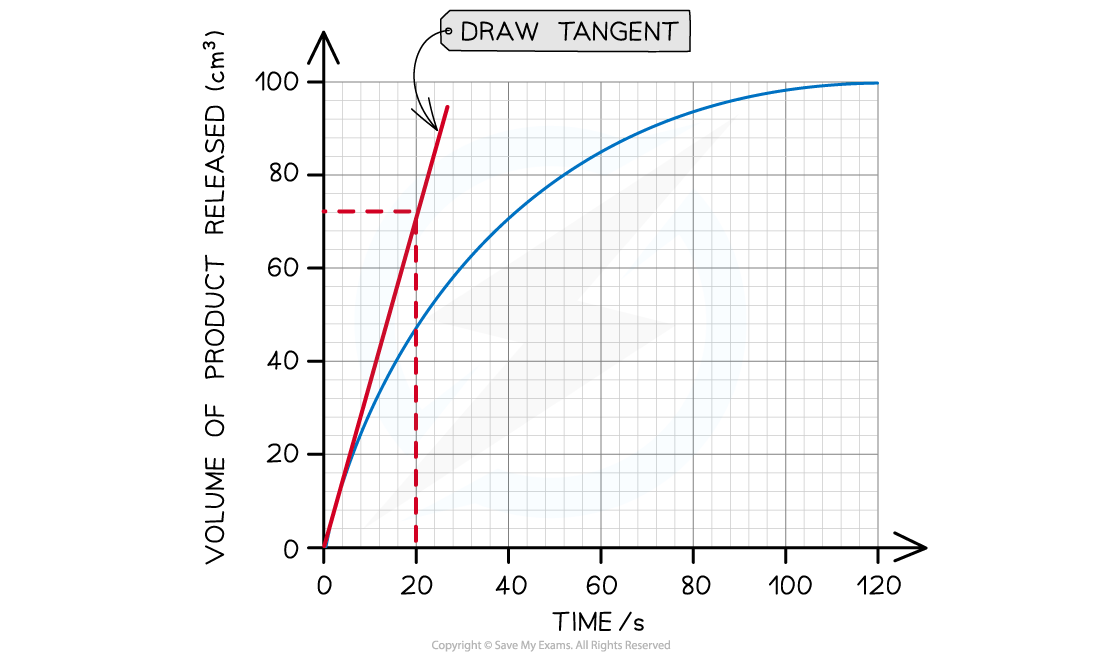 Tangent initial reaction rate (4), downloadable AS & A Level Biology revision notes