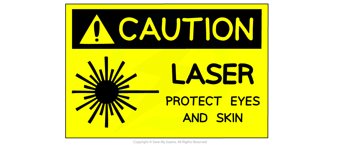 Laser Warning, downloadable AS & A Level Physics revision notes