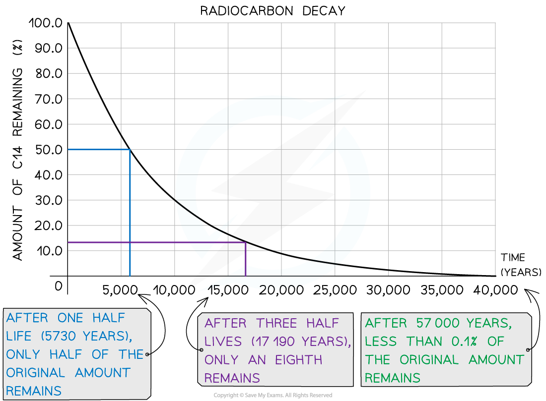 Radiocarbon Decay, downloadable AS & A Level Physics revision notes