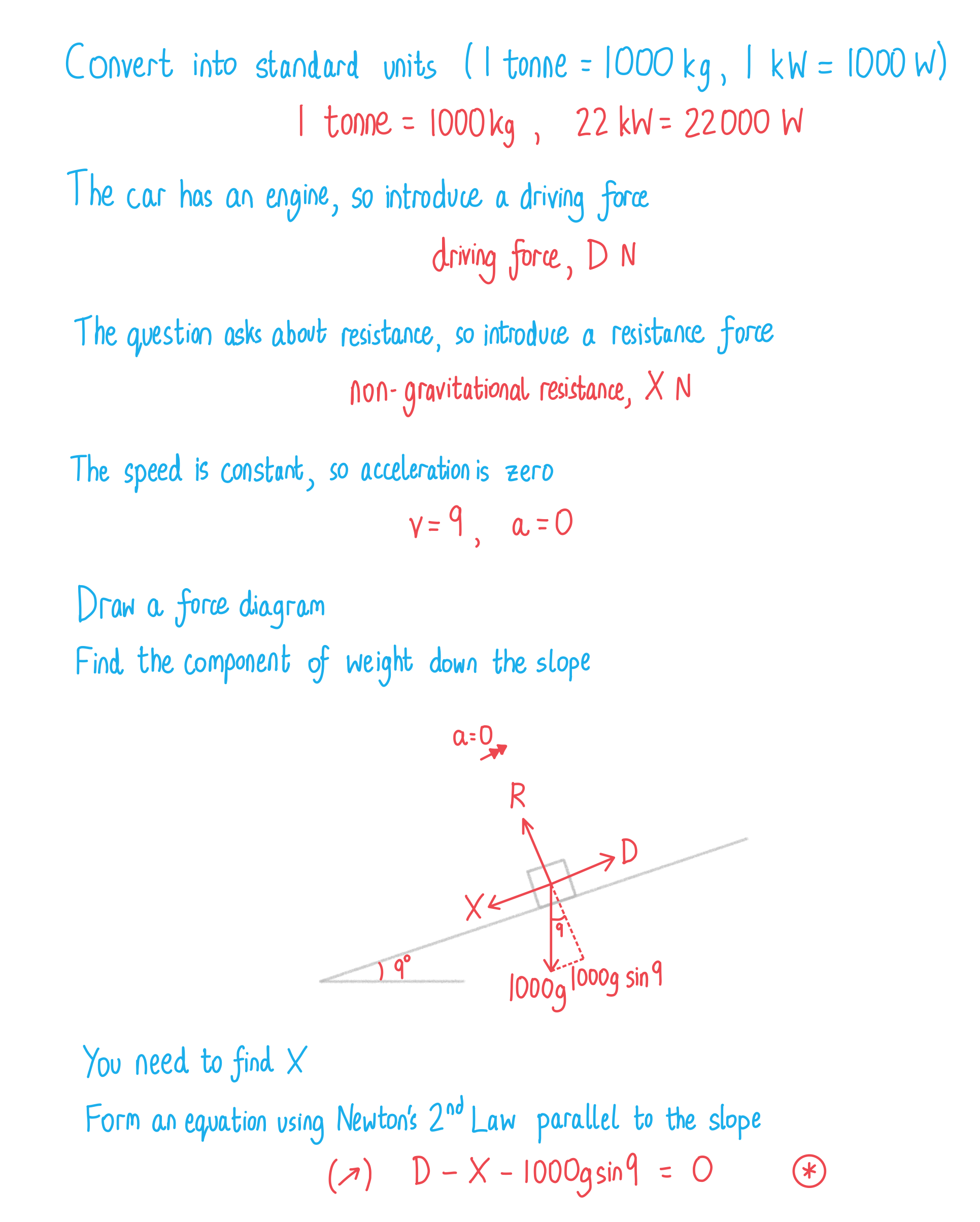 worked example showing how to solve a problem using power (first part)