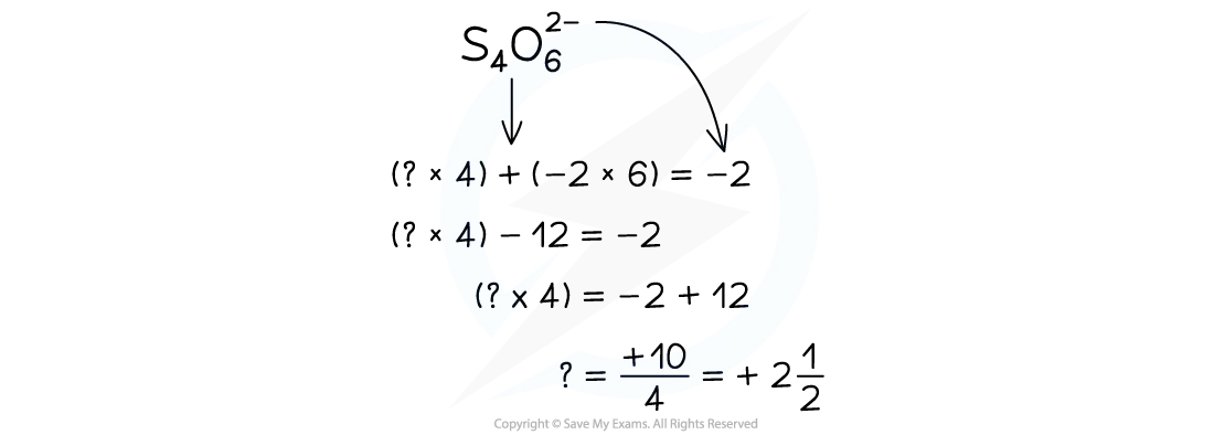 How to determine the oxidation number of S in S4O62-