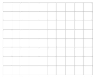 A grid of 8 by 10 squares on a white background with thin grey lines, forming a total of 80 equal-sized rectangles.