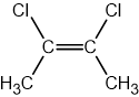Chemical structure of cis-2,3-dichlorobut-2-ene.