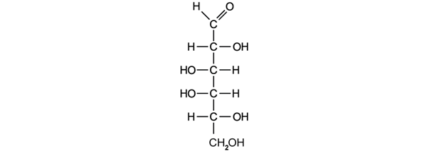 Chemical structure of D-allose, showing carbon backbone with hydroxyl groups on each carbon and an aldehyde group at the top.