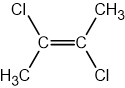 Chemical structure of trans-2,3-dichlorobut-2-ene.