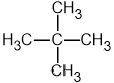 Structural diagram of C5H12 isomer, a four-directional carbon with four CH3 groups attached, forming a symmetrical cross-shaped molecule.
