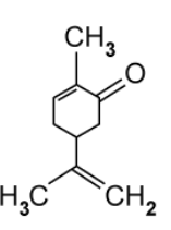 Chemical structure of carvone.