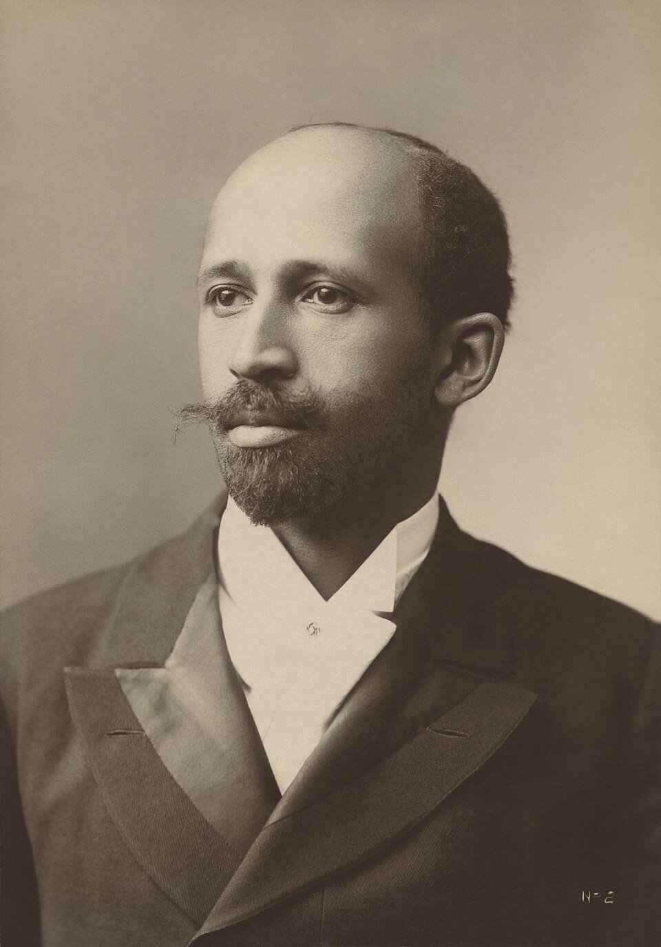 Portrait of a distinguished man with a beard and moustache, wearing a suit with a white shirt and bow tie, looking slightly to the left.