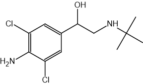 Chemical structure of clenbuterol.