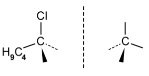 Incomplete enantiomers of 3-chloro-2,4-dimethylhexane.