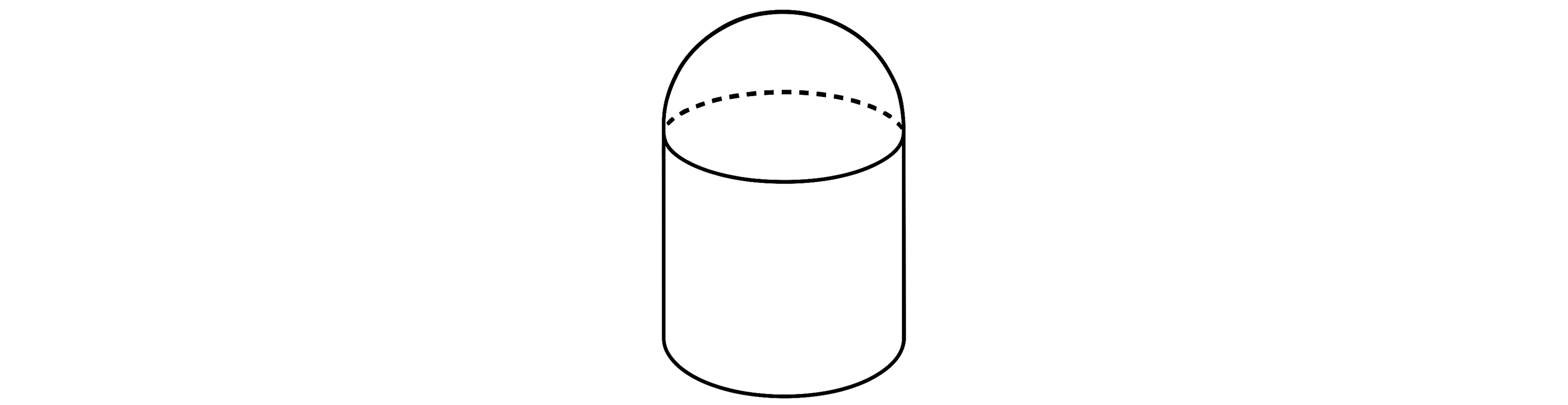 Hemisphere places on top of a cylinder