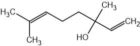 Chemical structure of linalool.
