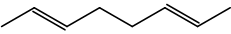 Chemical structure of conjugated diene with two double bonds, showing carbon and hydrogen atoms in a zigzag pattern.