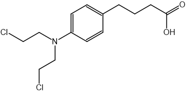 Chemical structure of chlorambucil.