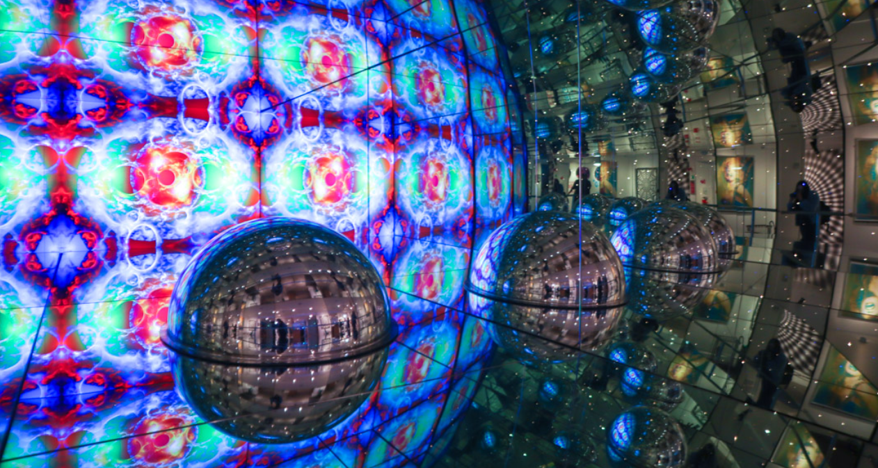 A reflective exhibit in Camera Obscura