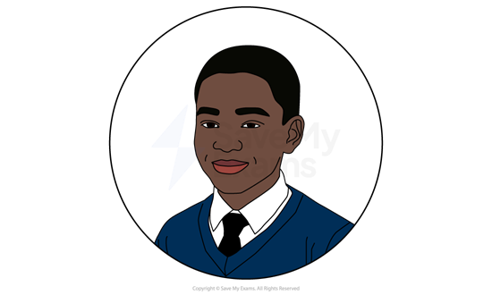 Illustration of Harri from Pigeon English: he is a smiling young man in a blue school jumper and tie.