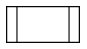 Rectangle divided by two vertical lines into three sections, with a wide centre section and narrower side sections. Simple geometric design in black outline.
