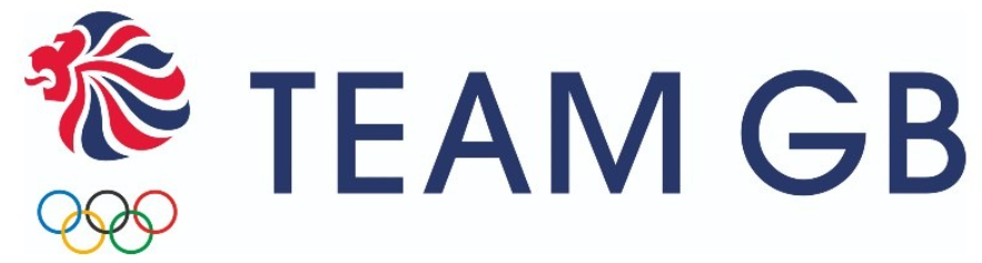 Team GB logo with a stylised lion in red, blue, and white next to the Olympic rings and text "TEAM GB" in bold blue letters.