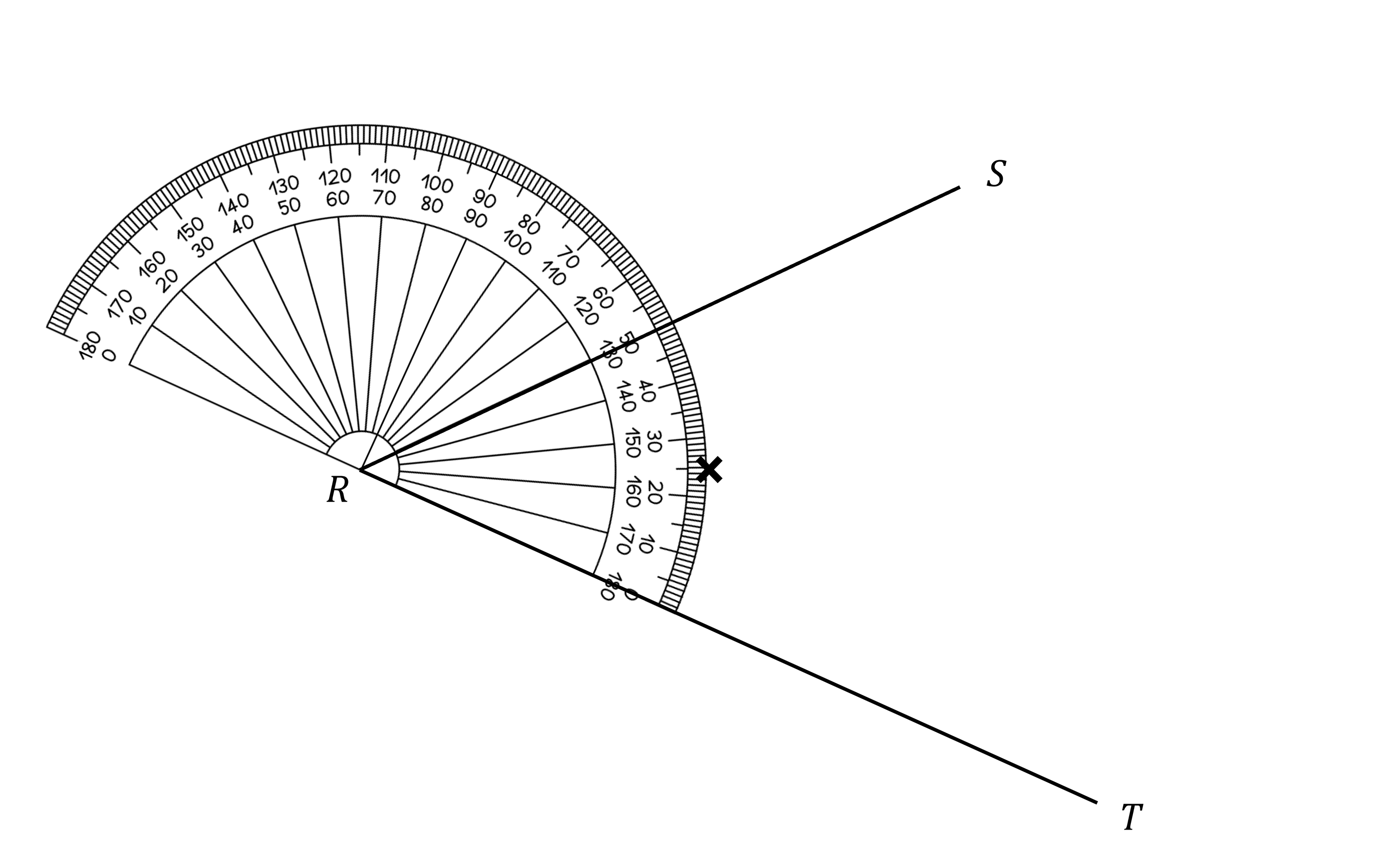 Angle bisector using a protractor