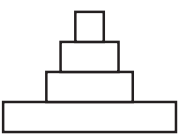 Stack of four increasingly smaller rectangular blocks, centred and layered vertically, resembling a simplified pyramid or tiered structure.