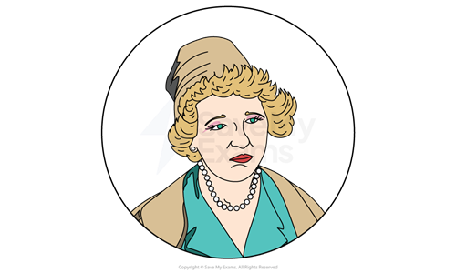 Illustration of Helen from A Taste of Honey: she is a woman with curly blonde hair wearing a headscarf, teal top, brown coat, and pearl necklace inside a circular frame.