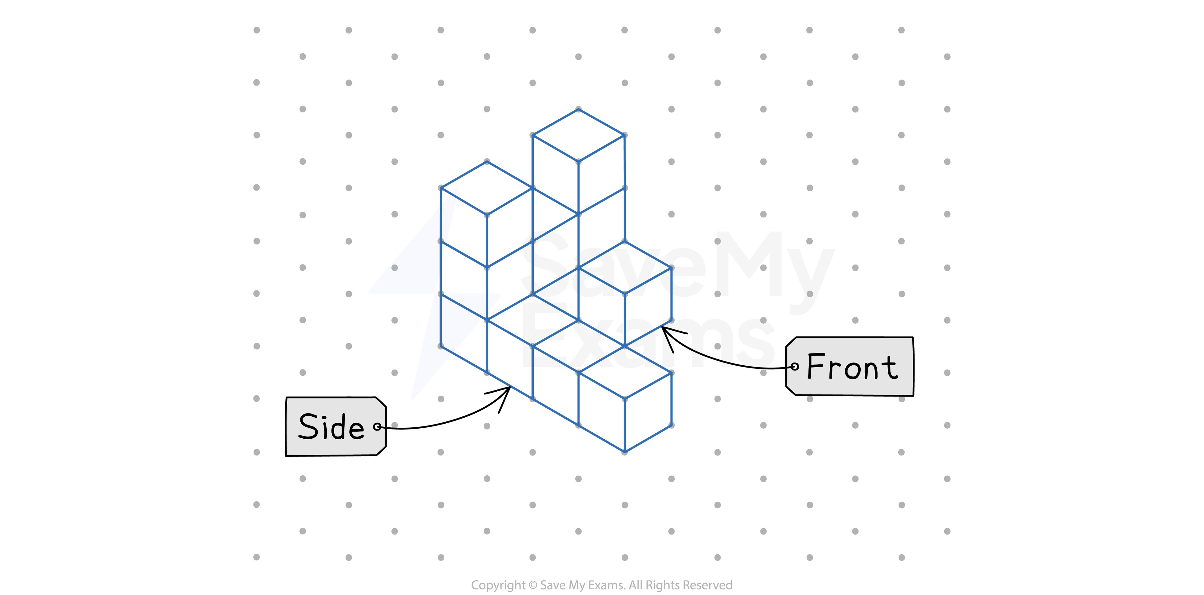 Q1 3D Isometric No Colour, IGCSE & GCSE Maths revision notes