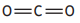 Chemical structure of carbon dioxide with one carbon atom double-bonded to two oxygen atoms, depicted linearly as O=C=O.