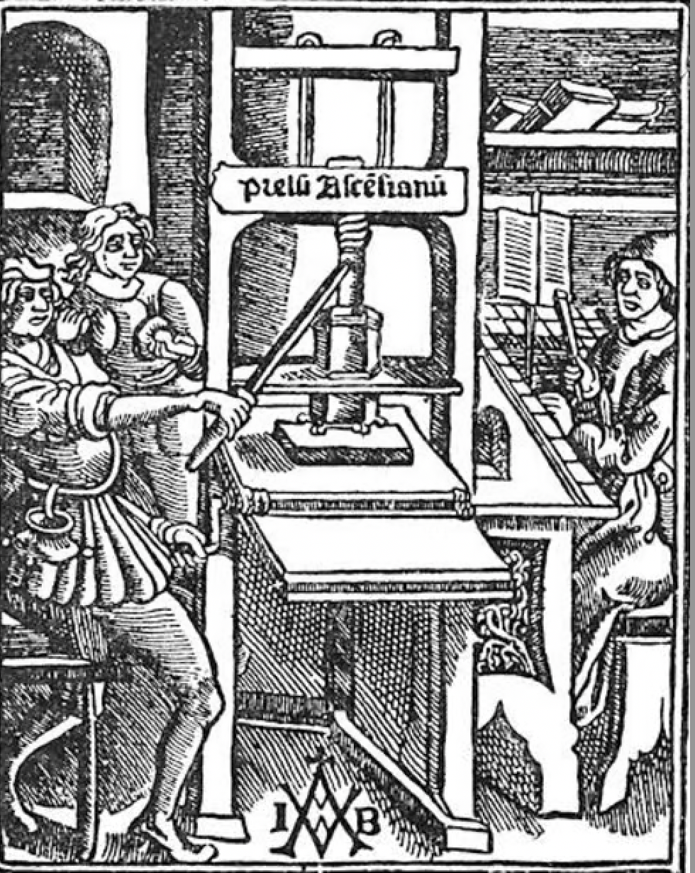 Image of one of the first printing presses