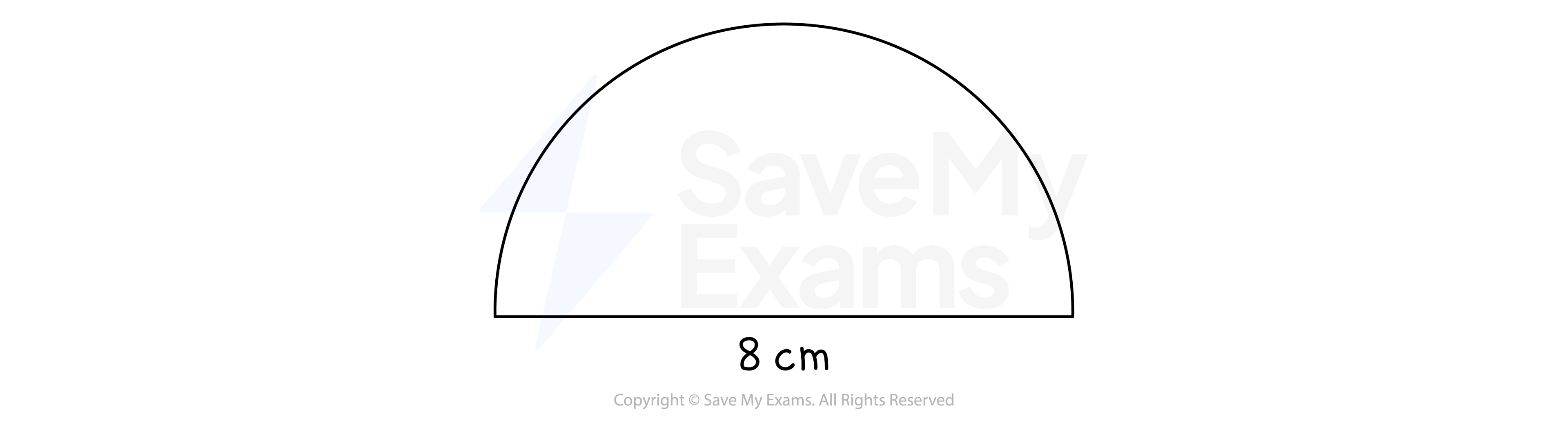 Semi-circle with diameter 8 cm