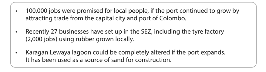 Future plans and concerns for Hambantota