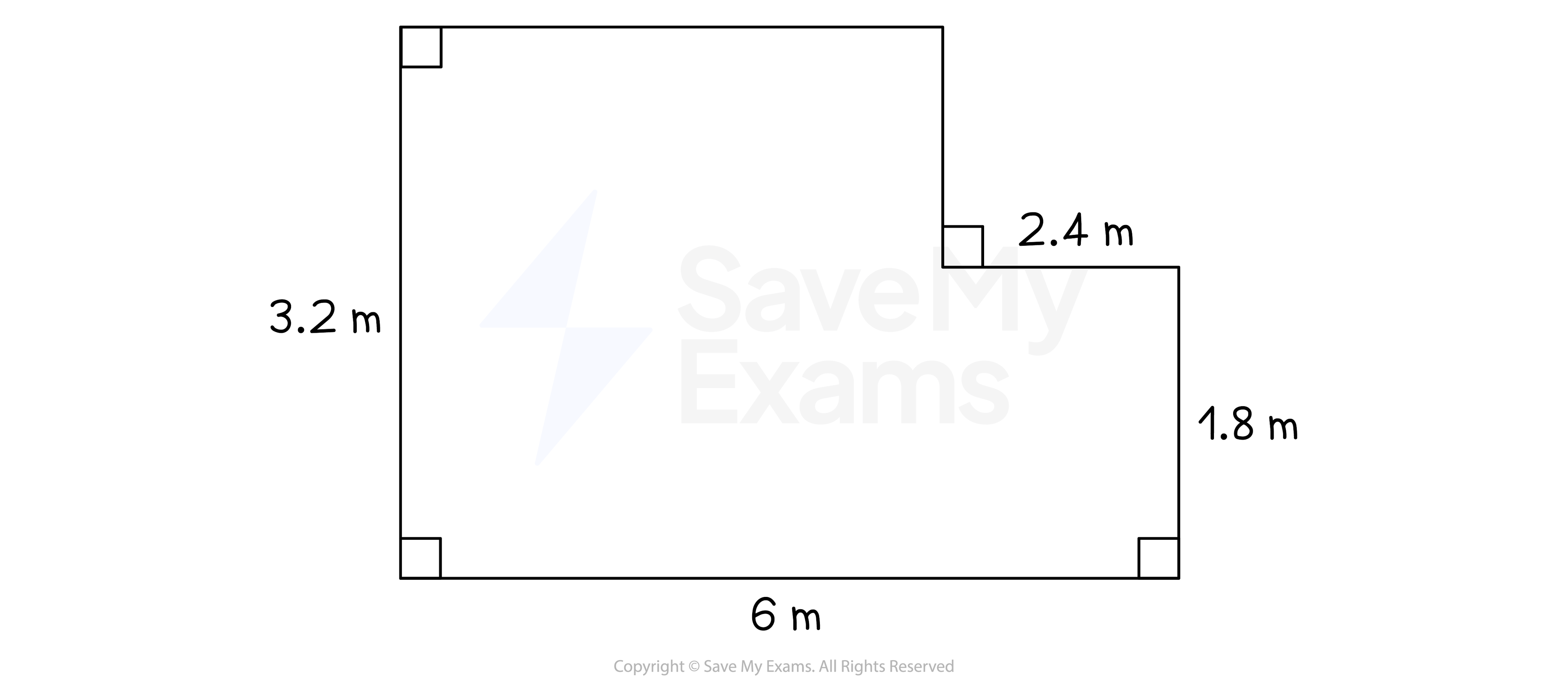 Compound shape made up of two rectangles
