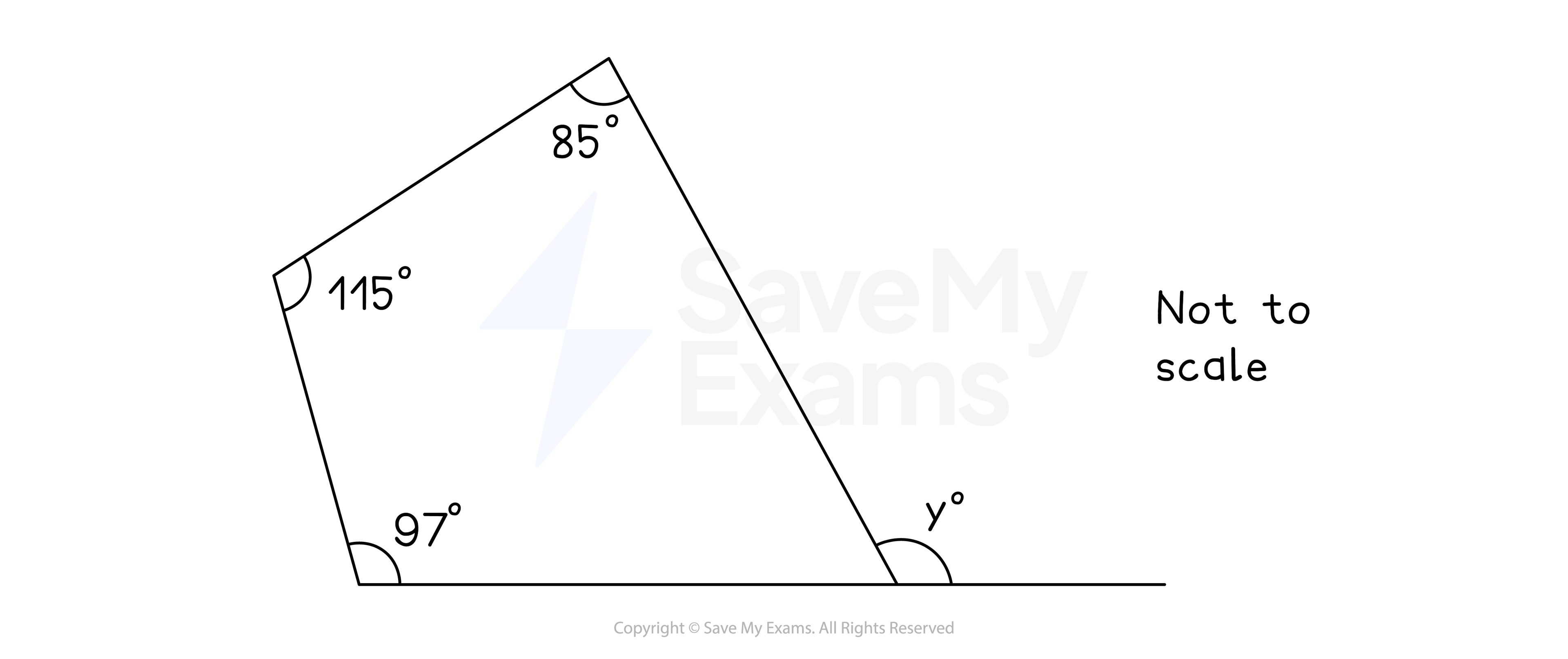 Quadrilateral angle properties worked example question