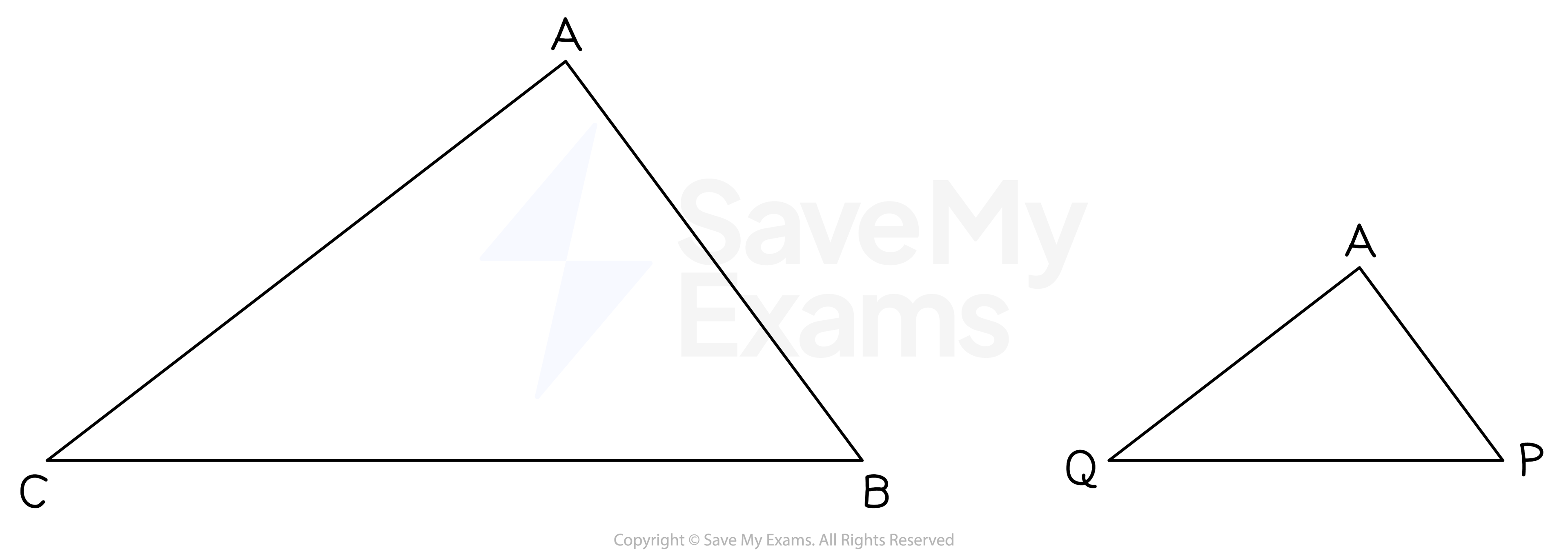 Similar triangles sketched separately