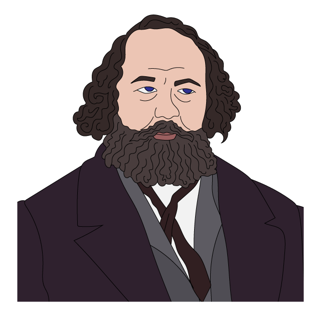 A sepia photo of a bearded man wearing a suit