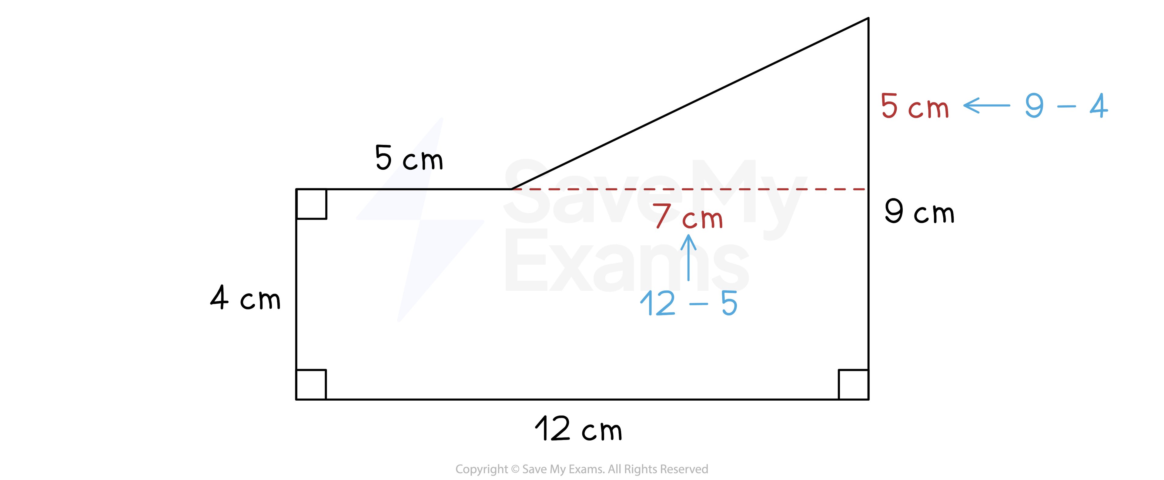 A compound shape split into standard shapes