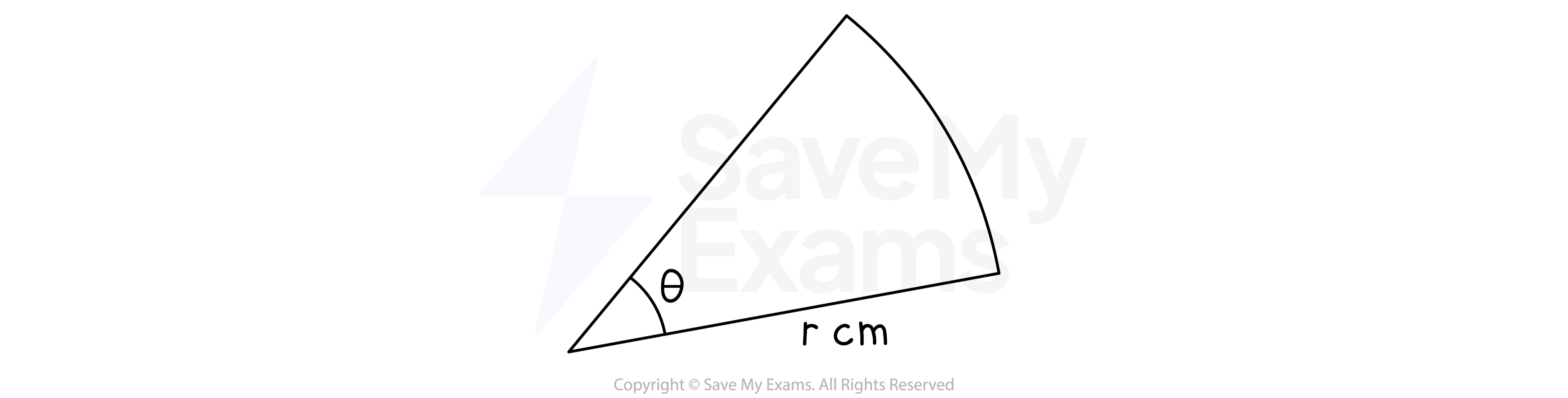 A sector angle theta and radius r
