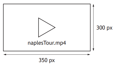 Rectangular video thumbnail with a play button for naplesTour.mp4, dimensions 350x300 pixels.