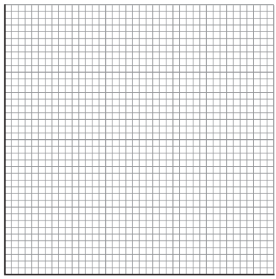 Grid paper with small, equal-sized squares forming a regular pattern. The paper is bordered by a thin black line, creating a square outline.