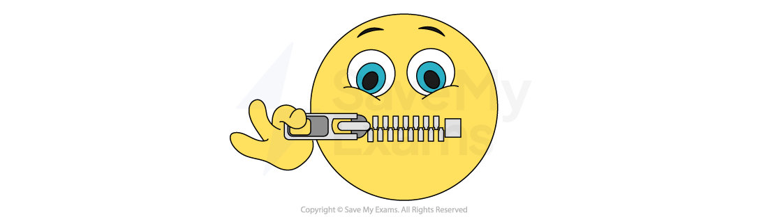 Smiling yellow emoji with big eyes gestures "OK" with one hand while zipping its mouth shut, symbolising silence or keeping a secret.