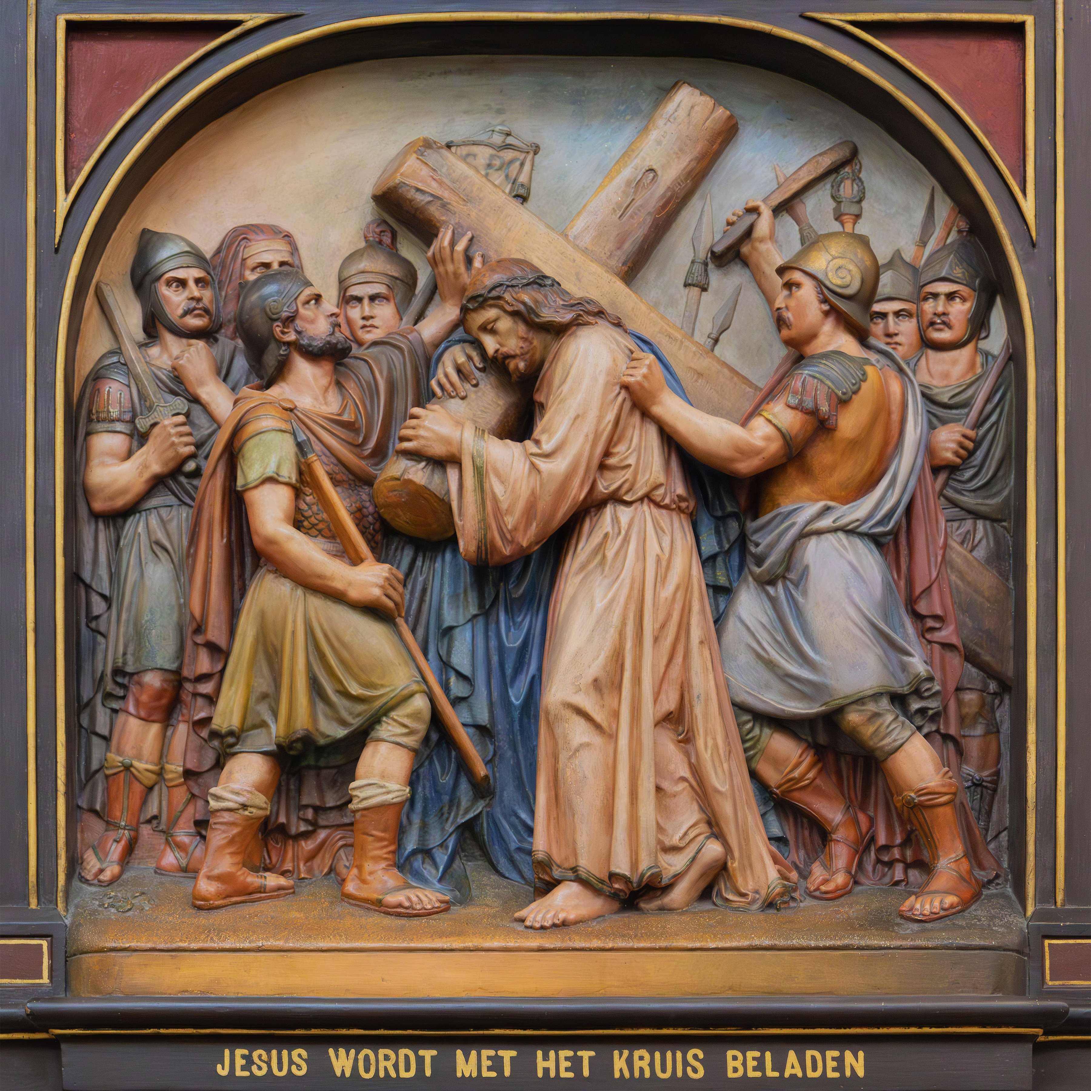 The second Station of the Cross: Jesus is given his cross