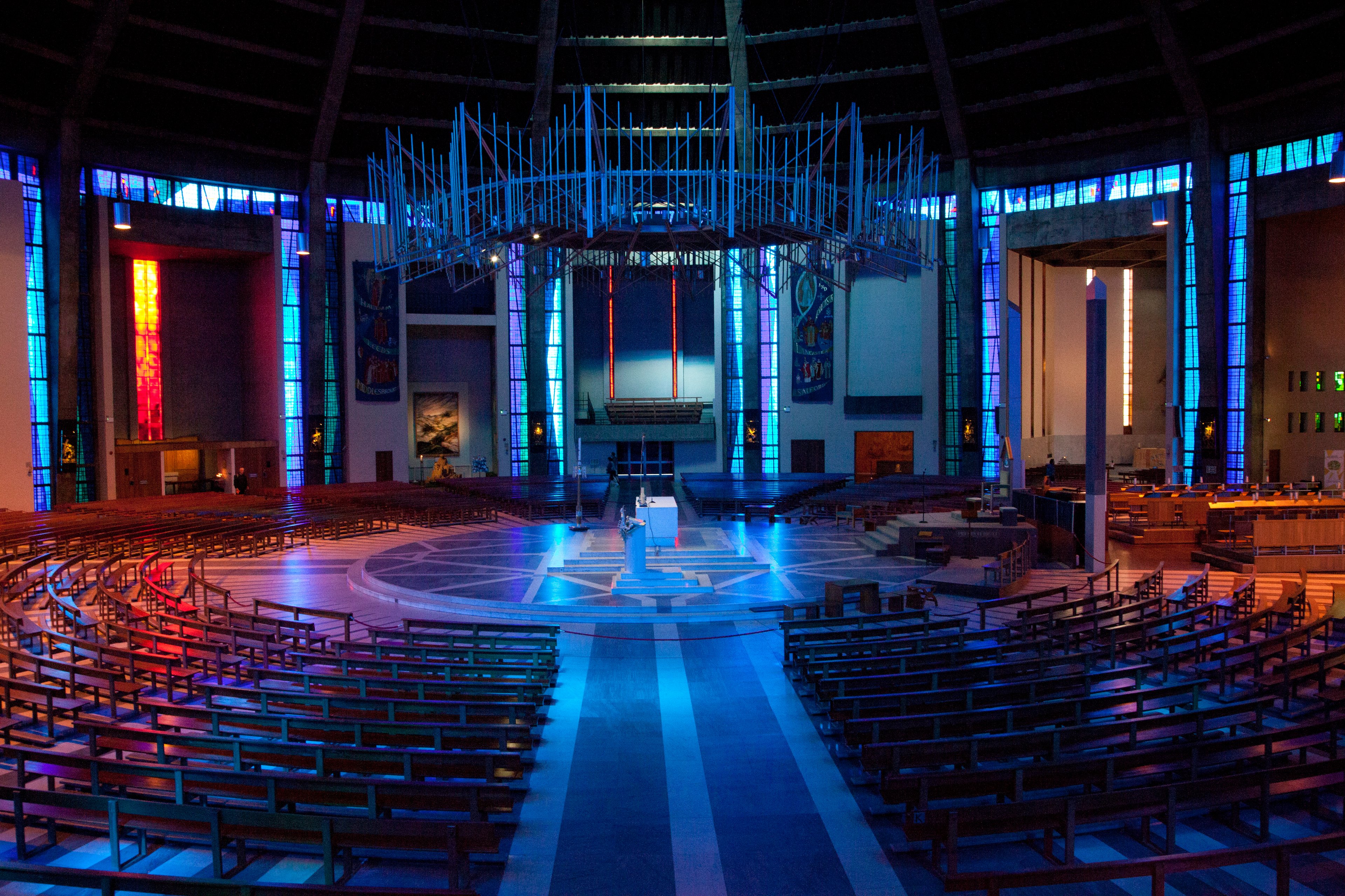 The interior of Liverpool Catholic Cathedral, built in 1967