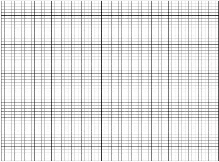 A grid paper with evenly spaced light grey squares, intersected by thin black lines, creating a uniform pattern across the entire surface.