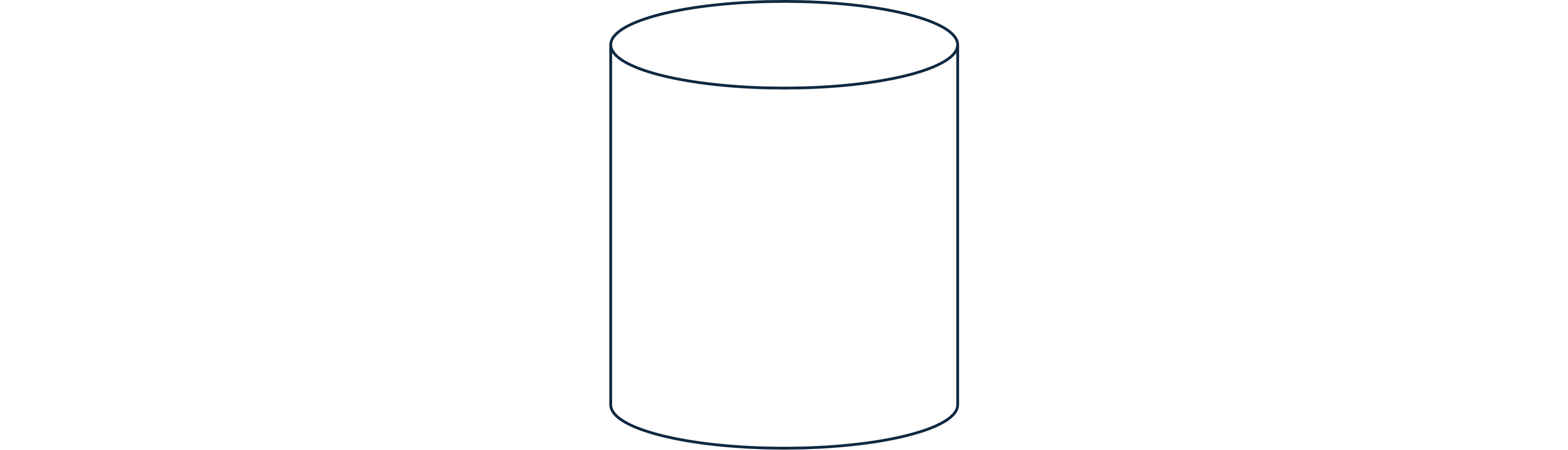 Simple line drawing of a three-dimensional shape with a circular top and straight sides on a white background.